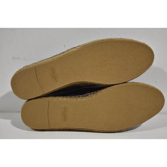 Saint Laurent Perseo Blue Jeans Denim YSL Gold Logo Slip On Espadrille Flat 40 - Picture 12 of 12